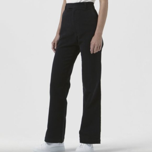 ADRIANA BLACK ORGANIC MOLESKIN VELVETY STRAIGHT LEG ORGANIC COTTON TROUSERS 26 - Picture 9 of 11